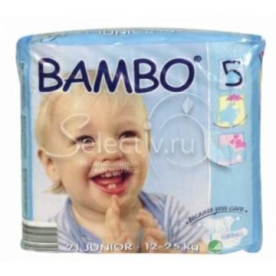 BAMBO детские Эко-подгузники Junior 12-25 кг №21 (21шт)