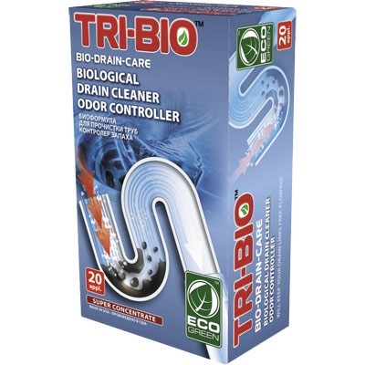 Биоформула для прочистки канализационных труб, контролер запаха TRI-BIO (20доз)