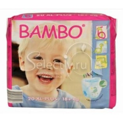 BAMBO детские Эко-подгузники (трусики) XL-Plus 18+ кг №20 (20шт)