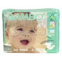 BAMBO детские Эко-подгузники Mini 3-6 кг №30 (30шт)